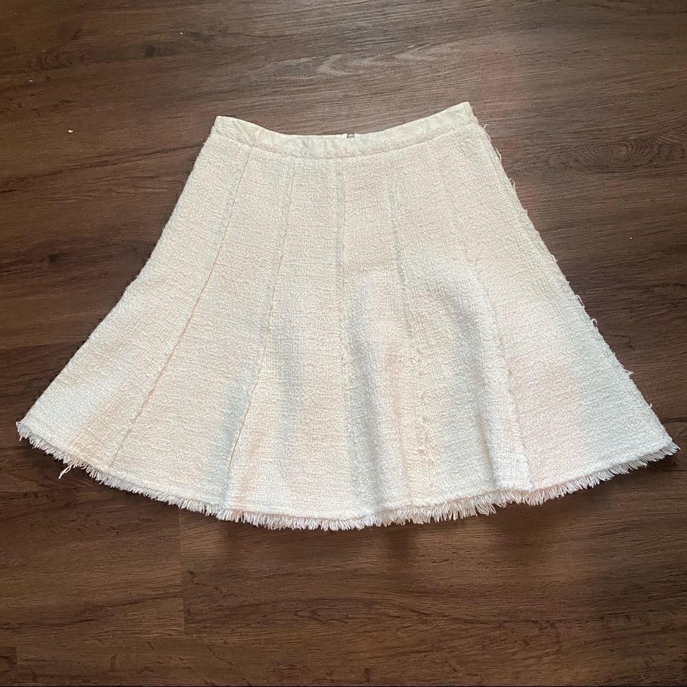 NEW Rebecca Taylor White A- Line Tweed Skirt